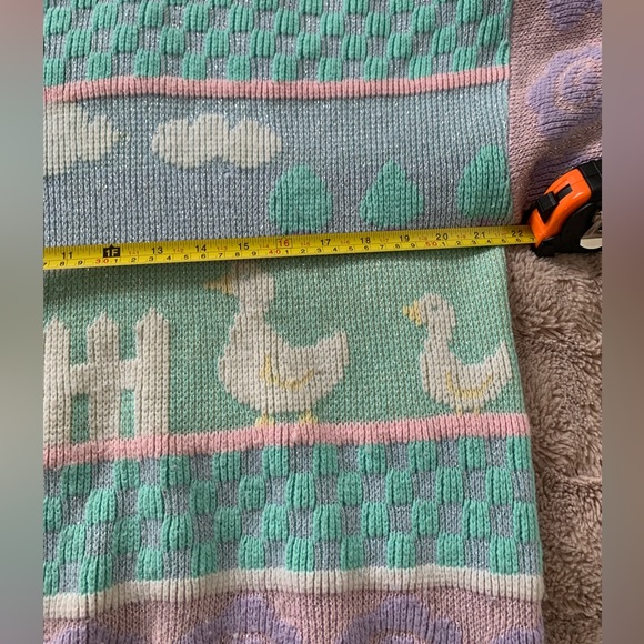 Vintage Rose Duck Knit Sweater Pastel with Sparkles - Picture 2 of 5